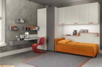 Ponte, letto imbottito e cabina armadio